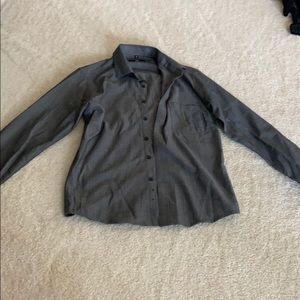 Grey and black button down shirt